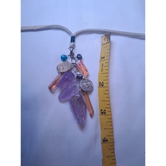 NWT Peyote Bird Free Spirit Gemstone Mix Pendant Necklace On Leather Cord 18.5" - Picture 7 of 7